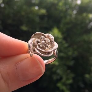 Rose .925 sterling silver ring size 6.